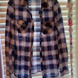 blue and pink flannel